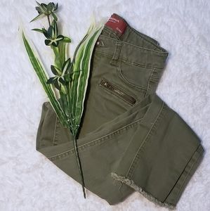 Dark green skinny jeans